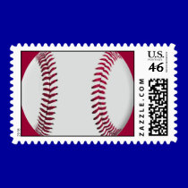 Baseball Stamps with Red Background stamps
