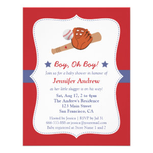 Baseball Star baby boy shower party Personalized Invites
