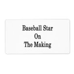 Baseball Star On The Making Custom Shipping Label