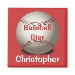 Baseball Star Personalized Magnet magnet