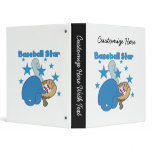 Baseball Star T-shirts and Gifts 3 Ring Binder