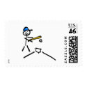 Baseball Stick Figure postage