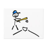 Baseball Stick Figure Post Cards