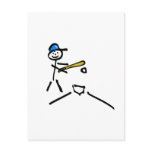 Baseball Stick Figure Postcards