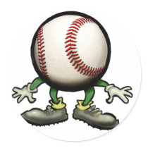 Baseball Round Sticker