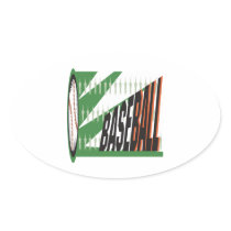 Baseball Oval Stickers