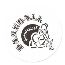 Baseball Round Sticker