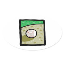 Baseball Oval Sticker