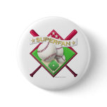 Baseball Superfan Pinback Button