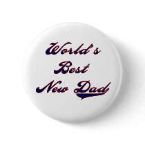 Baseball Text World's Best New Dad Buttons