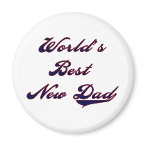 Baseball Text World's Best New Dad magnets by familymembers Baseball Text World's Best New Dad magnets
