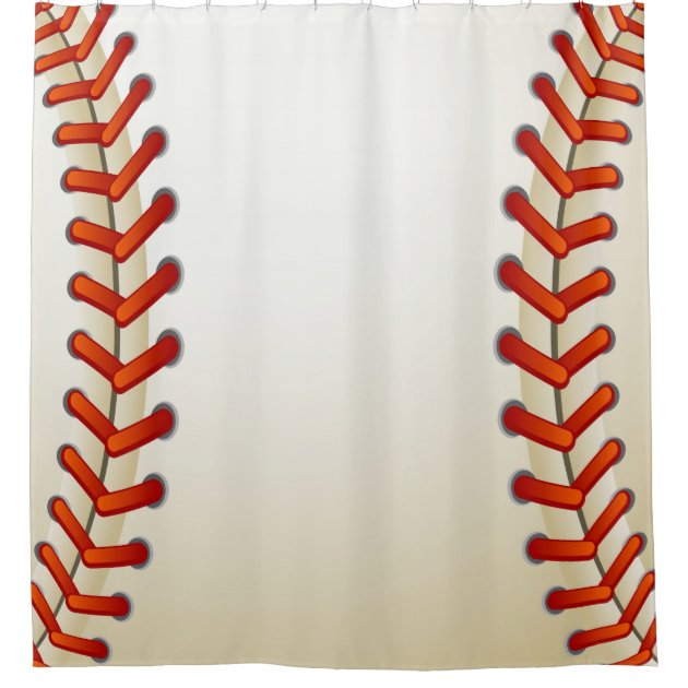 Baseball Texture Stitched Ball Look Shower Curtain