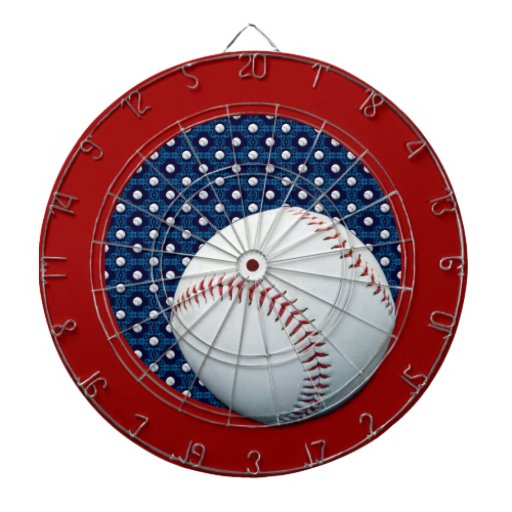 Baseball Theme Blue & White Dart Board Dartboard Zazzle
