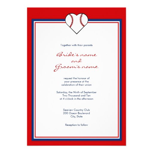 Baseball Theme Wedding Invitations