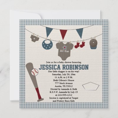Diaper Themed Baby Shower Invitations on Baseball Themed Baby Shower Invitations By Occasioninvitations