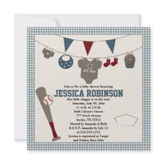 Baseball Themed Baby Shower Invitations