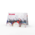 Baseball Themed Bar Mitzvah Folded Thank You card