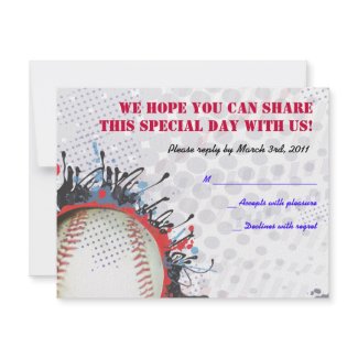 Baseball Themed Bar Mitzvah Invitation reply card invitation