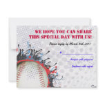 Baseball Themed Bar Mitzvah Invitation reply card