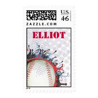 Baseball Themed Invitation Postage Stamp zazzle_stamp