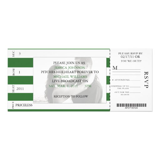 Baseball Ticket Personalized Invites