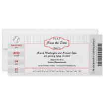 Baseball Ticket Save the Date Personalized Invite