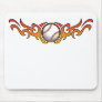 Baseball Tribal Flames Orange Mousepad