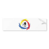Baseball Tricolor Emblem Bumper Sticker