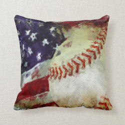 Baseball USA Throw Pillows
