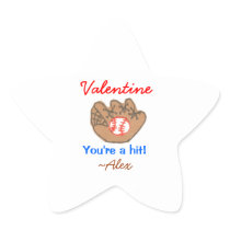 Baseball valentine sticker - personalized