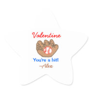 Baseball valentine sticker - personalized sticker