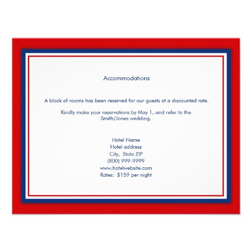 Baseball Wedding Accommodation Cards Personalized Invitation