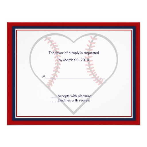 Baseball Wedding Invitation reply cards