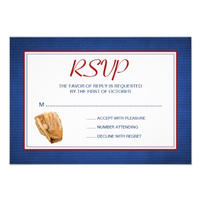 Baseball Wedding RSVP Response Card
