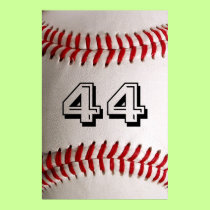 Baseball with customizable number posters