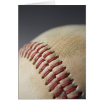 Baseball with impact mark. greeting card
