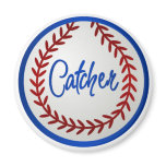 Baseball With Red Stitches and Catcher Fridge Magnets
