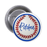 Baseball With Red Stitches and Pitcher Pin