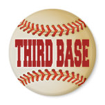Baseball with Third Base Text magnets