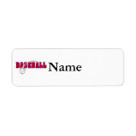 Baseball Word & Ball Logo Return Address Label