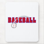 Baseball Word & Ball Logo Mousepad