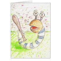 Baseball Worm Note Cards cards