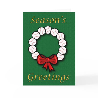 Baseball Wreath Greeting Card by pabucewicz