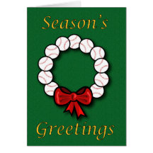 Baseball Wreath Greeting Card