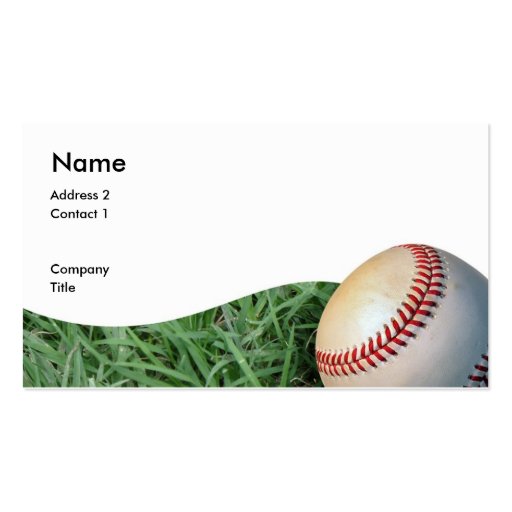 baseballbizcard, Address 2, Contact 1, Company,... Business Card Template