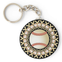 BASEBALLS AND BATS KEYCHAINS