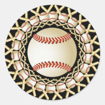 BASEBALLS AND BATS STICKERS