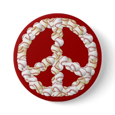 Baseballs Peace Sign Pins by dgpaulart