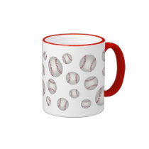 Baseballs Sports Lover Red Ringer Mug mugs