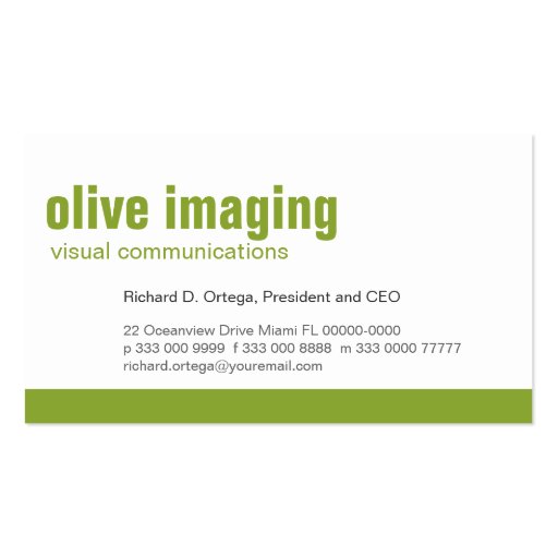 Baseline Panel Olive Business Card